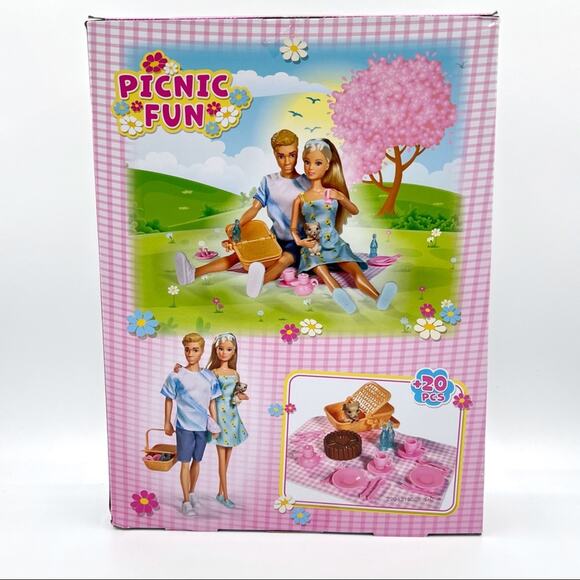 Steffi Love Picnic Fun Dolls Boyfriend Girlfriend Puppy + 20 Pcs Play Set - Picture 2 of 2
